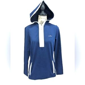 Lauren Ralph Lauren Active women's navy 1/4 zip pullover pocket hoodie size M